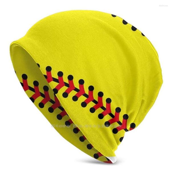 Bérets Softball Knit Beanie Hat Hommes Femmes Hiver DIY Cap Ball Girl Sport Team Athlète Athletic Softballs