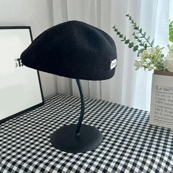 Boinas Boina de color sólido Cómodo Sombrero de punto elegante Gorra retro transpirable para mujeres Niñas Primavera Otoño Moda