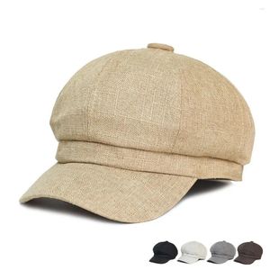 Bérets Couleur continue du chapeau peintre français rétro coton octogonal Cap courte courte béret béret décontracté polyvalent