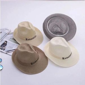 Boinas Color sólido Capas de paja Hombre de jazz Hombres Mujeres Mujeres Viajes Viajes Visors Verano Cool Casquette Western Cowboy