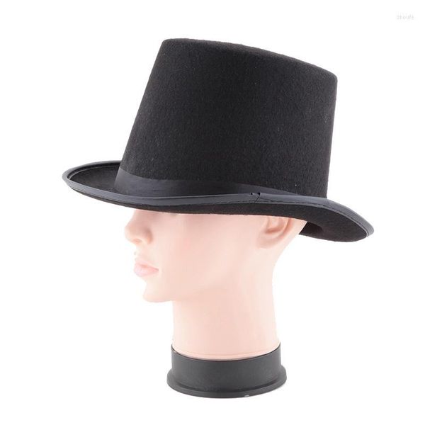 Boinas Sombrero de mago de color sólido Fiesta de Halloween Jazz Regalo unisex Puesta en escena Top Hombres Cap