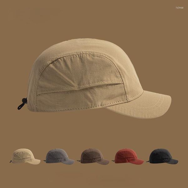 Boinas Color sólido sombrero de ala corta para hombres Kpop sección delgada verano protector solar gorra al aire libre de secado rápido cara pequeña béisbol Mujer