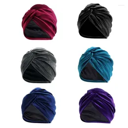 Beretten Solid Color Silk Night Sleep Haar Bonnet Hat voor hoofdbedekking Wrap Elastische lint Women Haircare Tulband Cross-Wisted
