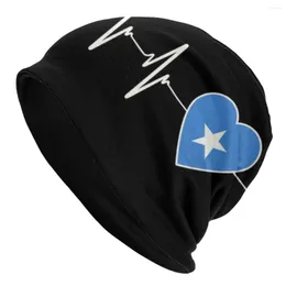 Baretten Somalische Vlag Hartslag Motorkap Hoeden Mode Gebreide Muts Voor Mannen Vrouwen Warme Winter Somalië Hart Patriottische Skullies Mutsen Caps