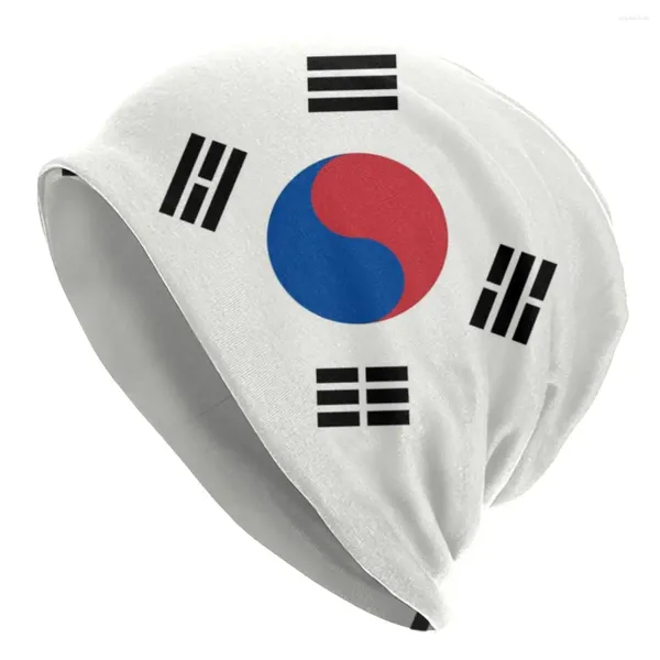 Bérets Corée du Sud Drapeau Bonnet Chapeau Tricot Chapeaux Hommes Femmes Mode Unisexe Hiver Chaud Skullies Bonnets Casquettes