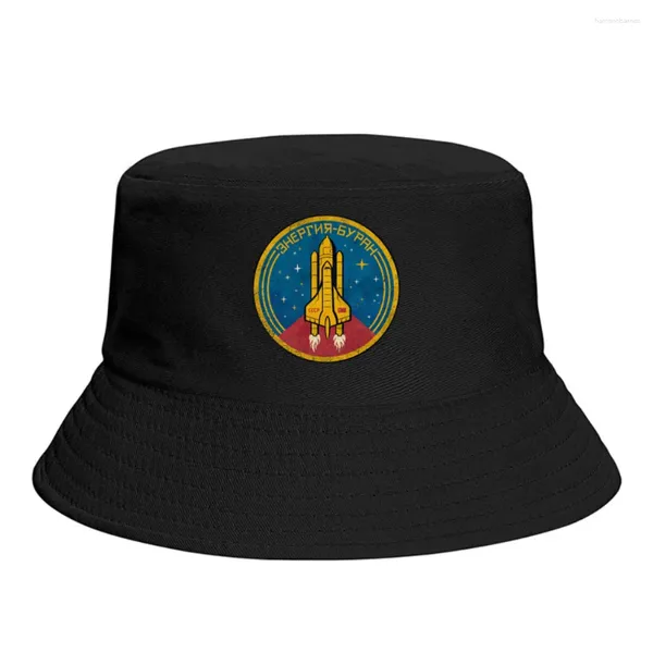 Badge de navette spatiale soviétique Badge cccp Bucket Hat pour femmes hommes adolescents pliables bob pêcheurs chapeaux Panama Cap Streetwear