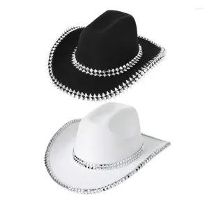 Bérets Sparkling Cowboy Hats Rivets cloutés pour Bachelorette Party Hat Actor actrice