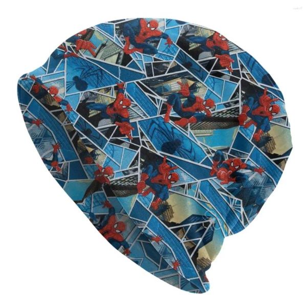Berets Spider Cobweb Hero Skullies Bons de bonnet Unisexe Hiver Chapeau tricot chaud Femmes hommes Adult Homme Bonnet Chapeaux