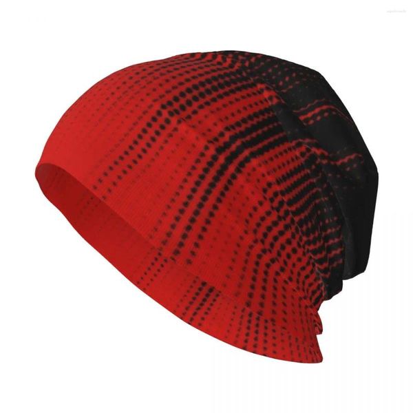 Bérets Spider Web Red Gradient Pattern Knit Hat Black Man Luxury Snap Back Homme Femme