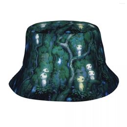 Bérets esprit de la forêt Kodama chapeau seau unisexe personnaliser été voyage plage princesse Mononoke Studio chapeaux