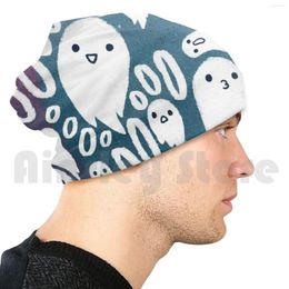 Bérets Spooky Ghosties bonnets tricot chapeau 597 imprimé fantômes hurlant mignon Kawaii Adorable amusant Maike Vierkant