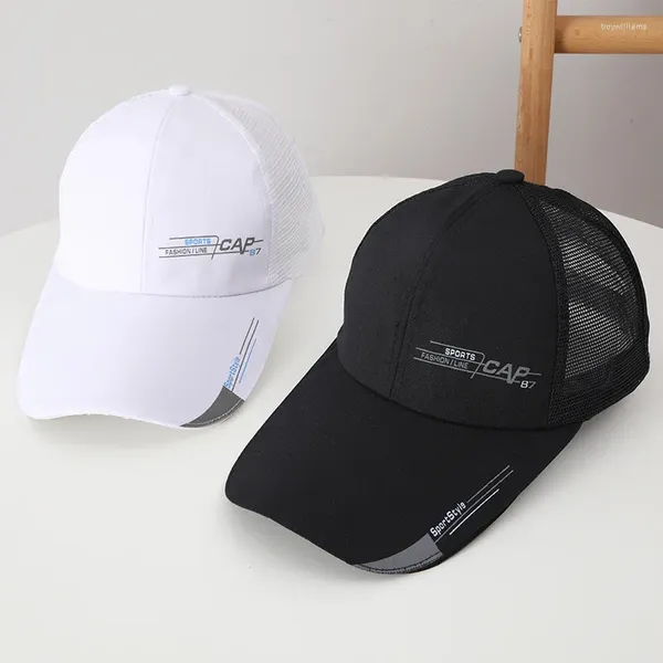 Boinas Gorras de béisbol deportivas para hombres y mujeres Gorra con visera para correr al aire libre Malla transpirable Snapback Moda Sombrero de sol de ala larga