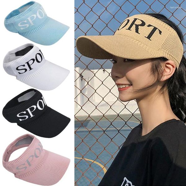 Berets Sport Top Hat vide pour femmes hommes Summer Sunshade UV Protection Unisexe Sun Travel Golf Tennis Tricote Tricoted Crow Band Visors