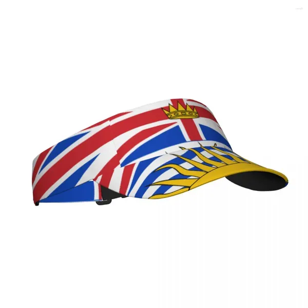 Beretas Sports Sun Cap Visor ajustable Protección UV Top vacía Tenis Golf Running Sunsco de protección Sol Bandera de Columbia Británica