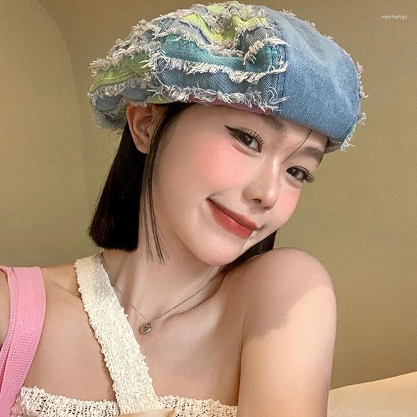 Berets printemps cowboy americal béret femme coréen niche couleur bar vieux peintre chapeau d'été interne