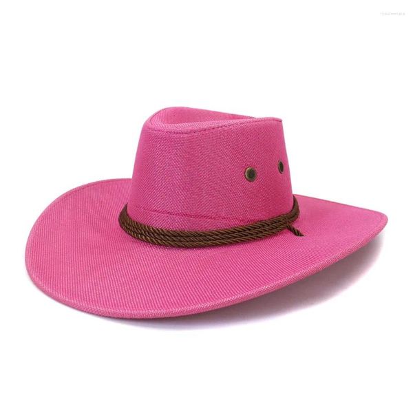 Boinas Primavera y verano Estilo británico Hombres Mujeres al aire libre Playa Protector solar Sombrero Western Cowboy