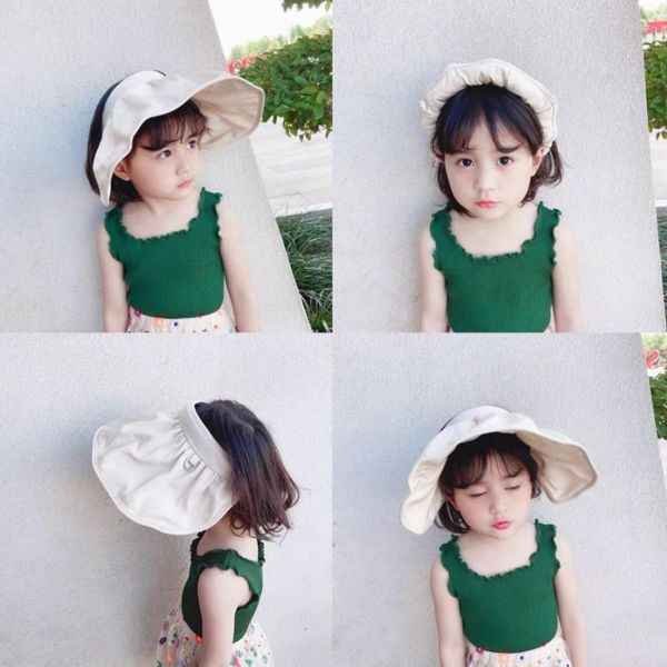 Bérets Printemps Automne Solide Couleur Doux Bébé Seau Chapeau Coton Pêcheur Chapeaux Enfants Été Toddler Garçon Filles Panama Sun Cap Enfants 5-15Y