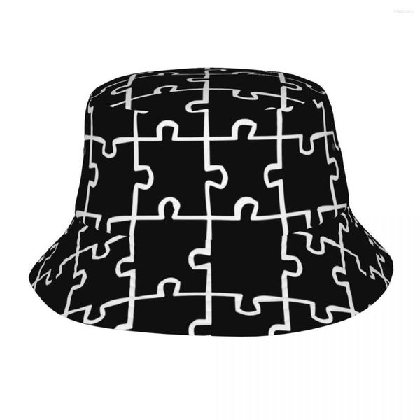 Boinas Gorros De Primavera Rompecabezas Geométrico Merch Sombrero De Cubo Elegante Unisex Sesión De Sol Empacable Pesca Senderismo