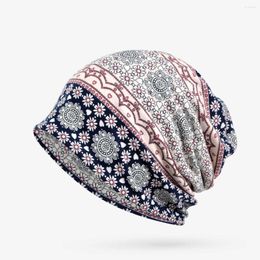 Bérets Printemps Été Hommes Femmes Slouchy Beanie Petite Fleur Motif Chapeau Bonnet Tricoté Femelle Mâle Turban Gorros Os