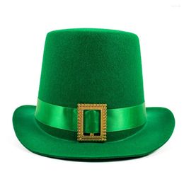 Bérets St Patrick Day Chapeau pour réunion de famille Carnaval Fête Célébration Barbe Accessoires de vacances Chapeaux Vert Shamrock Cowboy