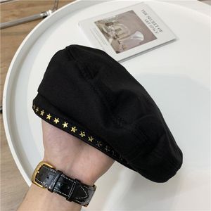 Berets sterren hoeden vrouwen herfst zwart all-match achthoekige hoed Britse retro stijl schilder mode peakyberets chur22