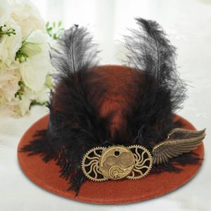 Bérets Steam Punk pince à cheveux Fedoras casquette accessoires de Costume feutre chapeau haut de forme gothique pour femmes filles déguisement Festival de mascarade