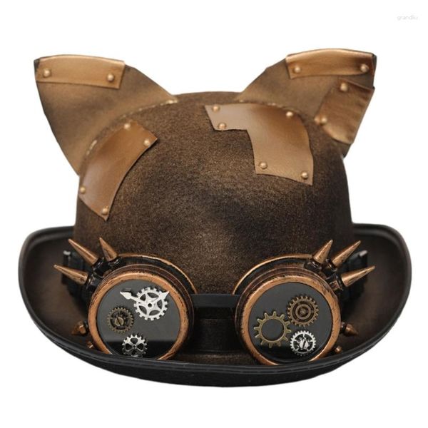 Boinas Steampunk Top Hat Ear Cosplay Caps Props Costume Party Supply Stage