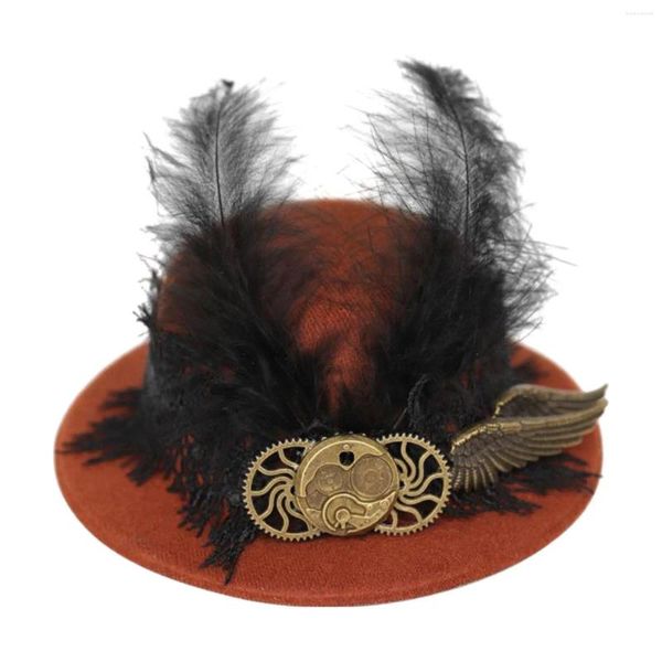 Bérets Steampunk Chapeaux Couvre-chef Mode Épingle À Cheveux Chapeaux Feutre Chapeau Gothique Pour Fournitures De Fête Vacances Cosplay Habiller Femmes