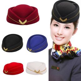 Berets stewardess hat baret dames air hostesses feest cosplay formeel uniform caps accessoire hoeden kostuum