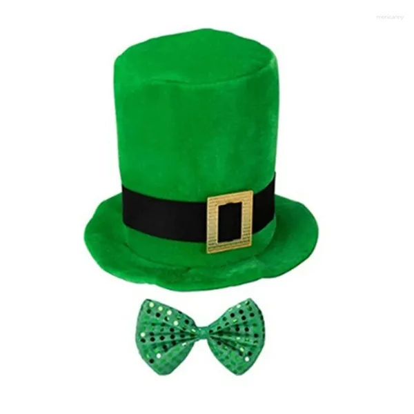 Bérets StPatrick Day Celebration Hat Paillettes Bowtie Holiday Festival Party Supplies