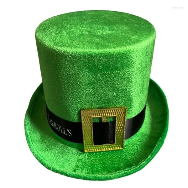 Bérets StPatrick Chapeau Vert Shamrock Ceinture Casquette de Costume de Célébration de la Fête Nationale Irlandaise