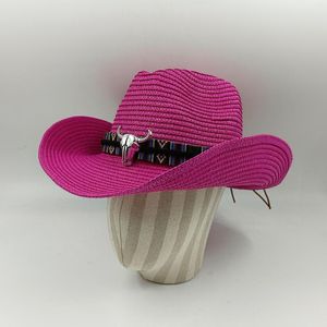 Bérets Paille Cowboy Hat Hollow Design Man and Women peut porter le style de vacances en plein air