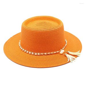 Boinas Sombrero de paja Sombrero de playa Verano para mujer Señora Unisex Jazz Precio al por mayor