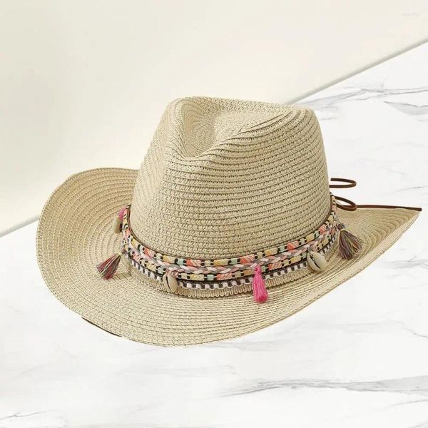 Boinas Sombrero De Paja Estilo Bohemia Viaje Natural Forma Suave