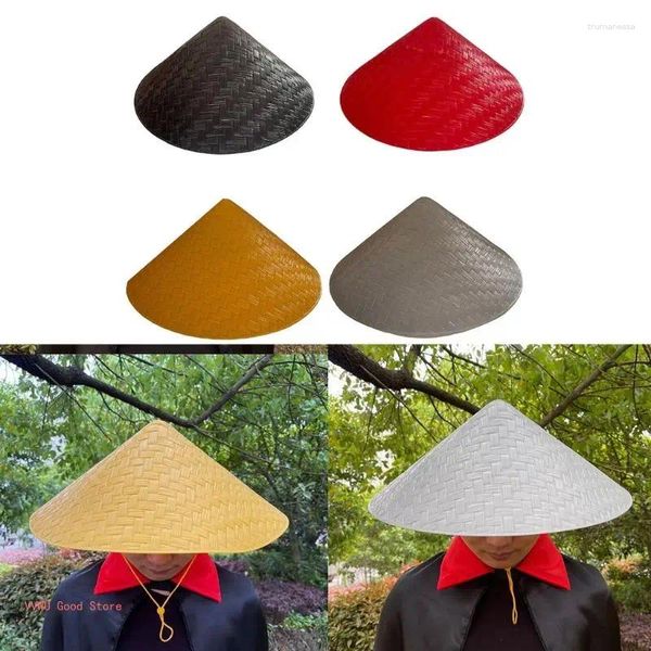 Bérets chapeau de paille à large bord, casquette respirante et confortable réglable, Cosplay asiatique utilisé pour les activités de plein air