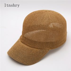 Berets Straw Hat Woman Outdoor Casual Sun Hats Zonnebrandcrème Zomer Baseball Cap Verstelbare mode Solid kleur Antiuv Cap 23082222