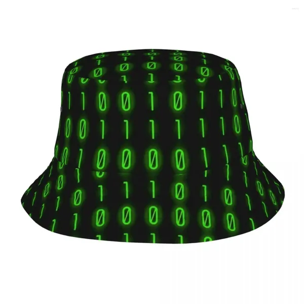 Bérets Streetwear Code binaire programmation seau chapeau unisexe pliable Camping Robot algorithme pêcheur printemps chapeaux