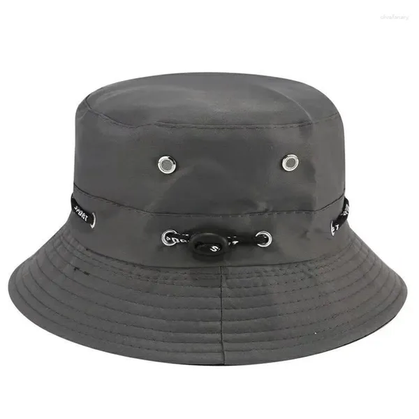 Bérets Hat à baquet à cordes panama pêcheur de protection solaire respirante pour hommes femmes filles de voyage d'été sports de randonnée plage bob