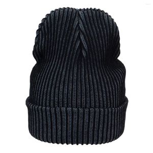 Bérets Bonnets Rayés Pour Hommes Couleur Mixte Rose Chapeau Femme Épais Chaud Tricot Côtelé Noir Casquette D'hiver Néon Jaune Brillant Ski Skullies