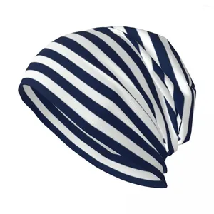 Bérets rayé bleu marine tricot chapeau moelleux rugby randonnée golf porter des chapeaux pour hommes femmes