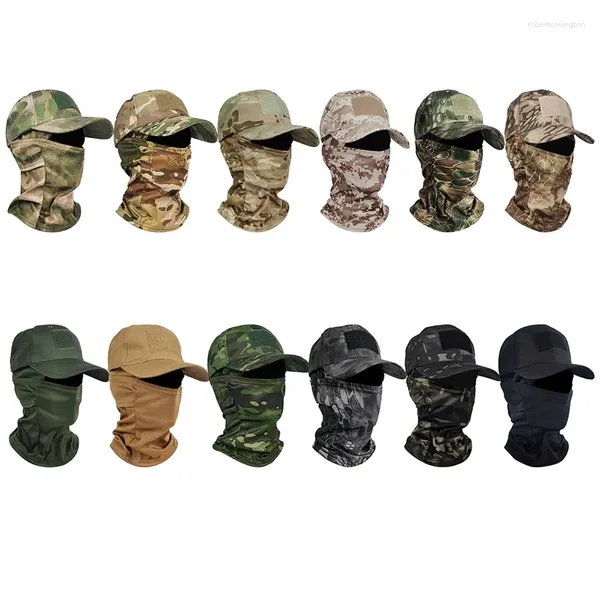 Boinas estilo capucha ejército gorras de béisbol hombres al aire libre senderismo gorra camuflaje táctico sombrero para todo el rostro protección solar