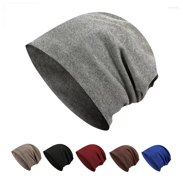 Boinas con estilo otoño invierno sombrero cálido para las mujeres casual apilamiento gorro de lana gorra hombres sombreros color sólido hip hop unisex gorros femeninos