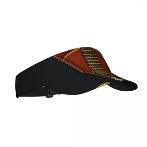 Bérets Summer Air Sun Hat Musique abstraite Guitare vintage et visière à fermeture éclair ouverte Protection UV Sports Tennis Golf Running Casquette de protection solaire