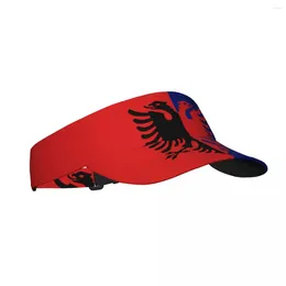 Berets verão ar chapéu de sol bandeira do estado albanês viseira proteção uv esportes tênis golfe correndo protetor solar boné