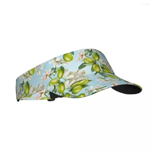 Bérets Summer Air Sun Hat Hommes Femmes Visière réglable Protection UV Top Branche de sport vide d'olives et de fleurs Casquette de protection solaire