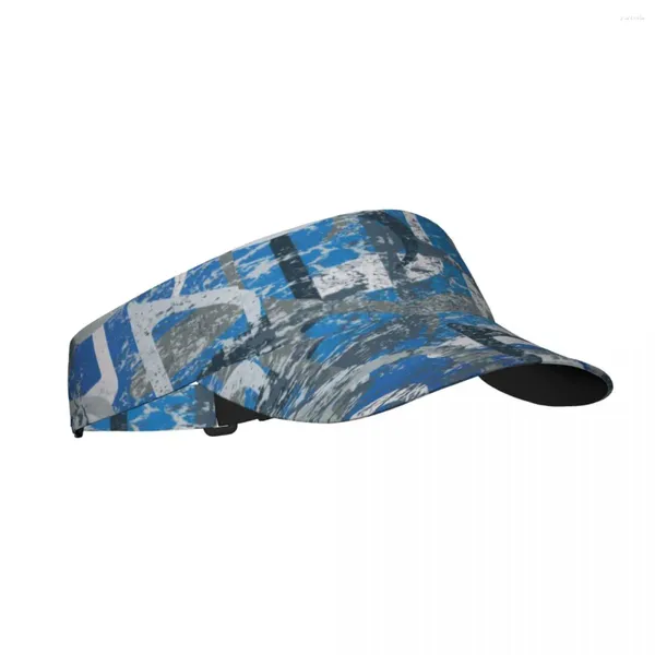 Bérets Summer Air Sun Hat Hommes Femmes Visière réglable Protection UV Top Vide Sports Vintage Bleu Notes de musique Casquette de protection solaire