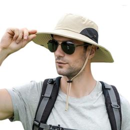 Bérets Summer Anti UV Caps de pêcheur pour femmes hommes Upf50 Sun Chapeaux de pêche à randonnée large randonnée masculine