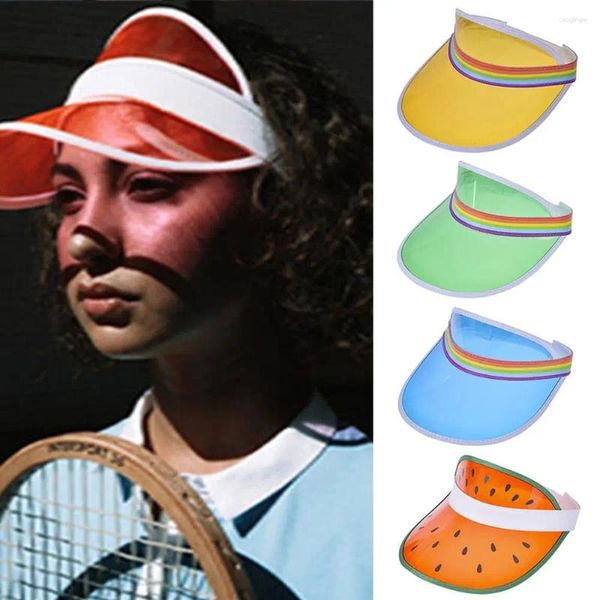 Boinas Verano Anti-UV Raya Sombrero de béisbol Mujeres Hombres Transparente Vacío Top Sombrilla Visor Gorras Deportes de bicicleta Accesorios