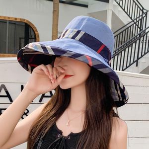 Baretten Zomer Strand Vrouwen Zonnehoed Outdoor Leisure Plaid Visser Vrouwen Herfst Bescherming Ronde Wastafel CapBerets