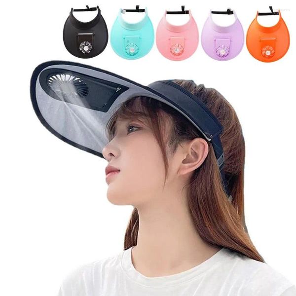 Bérets Summer Souffable refroidissement du chapeau de ventilateur réglable Antifable CAP ANTI UV PROTECTION SUN PROTECTION PENSIR POUR LES SPORTS DE SOIRME X9O9